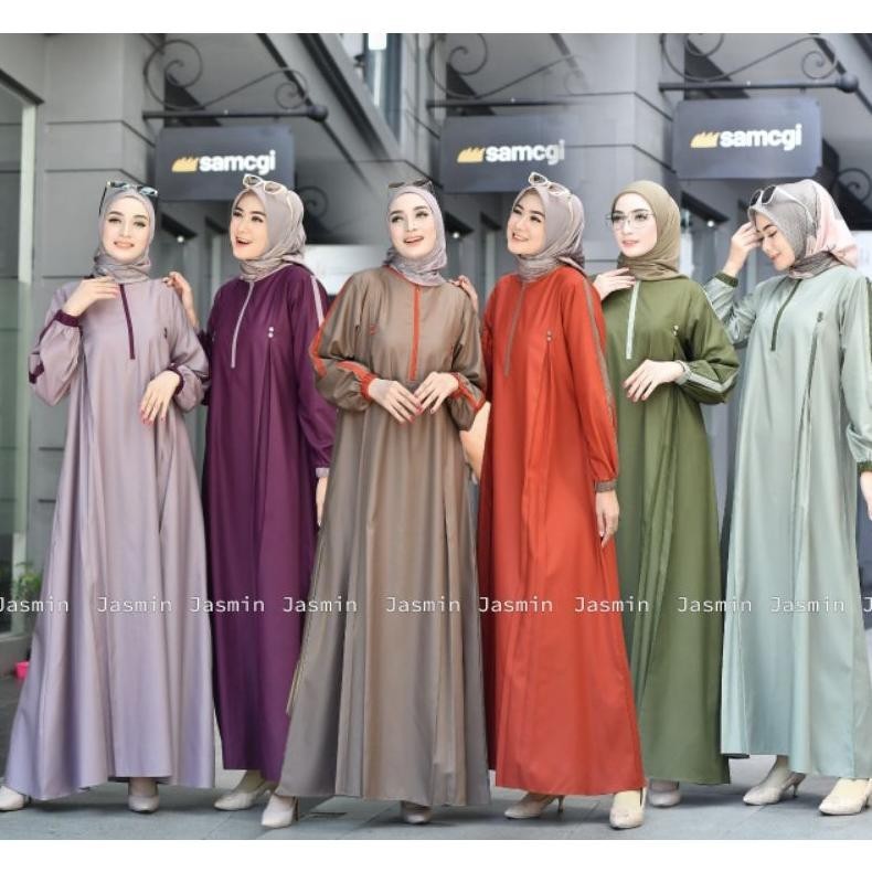 Gamis Wanita Remaja Kekinian Dress .. Polos. Kombinasi. Toyobo . Fit To Xxl Ld 11011. Toyobo R.6