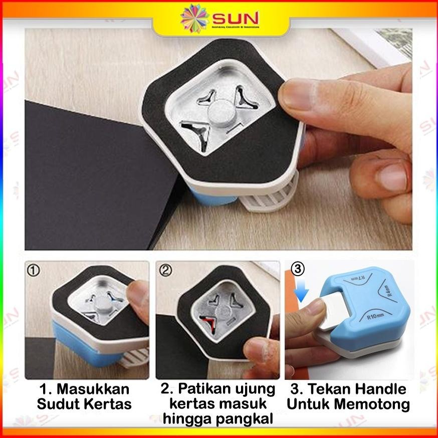 

Promo Round Corner Cutter 3 In 1 Pemotong Sudut Corner Puncher Rounder Pemotong Ujung Kertas Plastik Pembolong Kertas Hig Quality