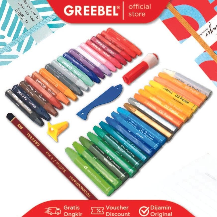 

Big Sale Crayon Greebel 55 Warna / Oil Pastel Greebel 55 Warna Hig Quality