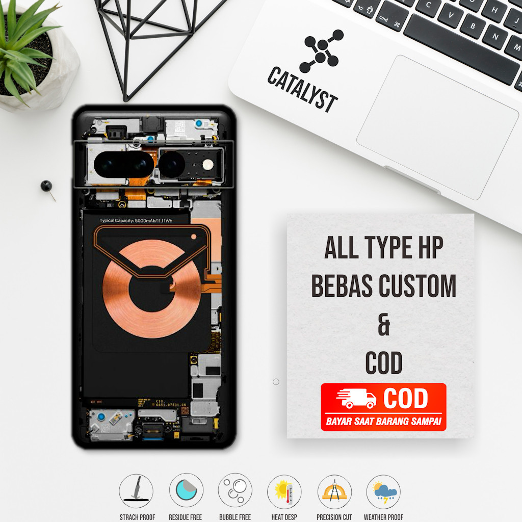 (Buy 1 Get 2) Garskin Skin Google Pixel 7 Pro teardown mesin Buy 1 Get 2 Motif VBP Bisa Custom - Sti