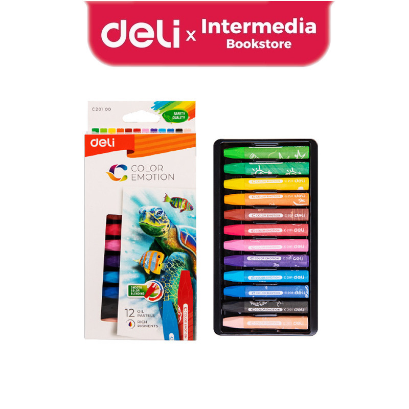 

Deli Oil Pastel Smooth Rich Blending 12 Color EC20100 Crayon warna anak