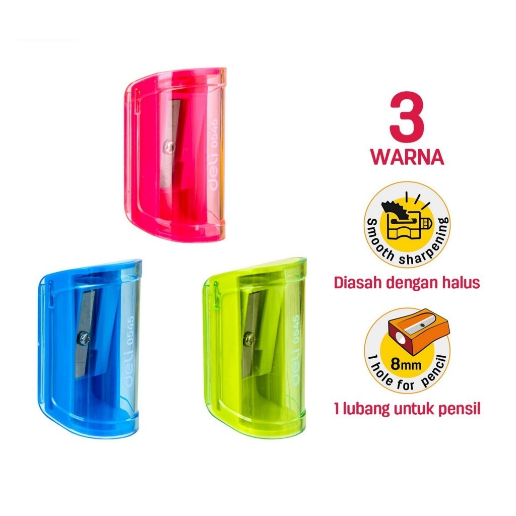 

Deli Rautan Pensil 1 lubang 7mm E0545 pisau tajam desain ergonomis untuk pegangan yang nyaman