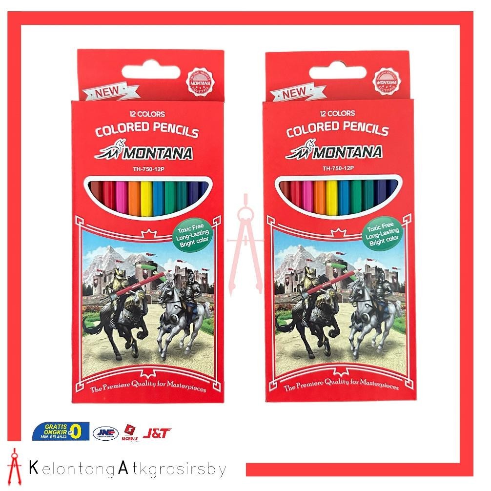 

Ah67 Pencil / Pensil Warna Montana 12 Warna Panjang / Montana Colour Pencil Hemat