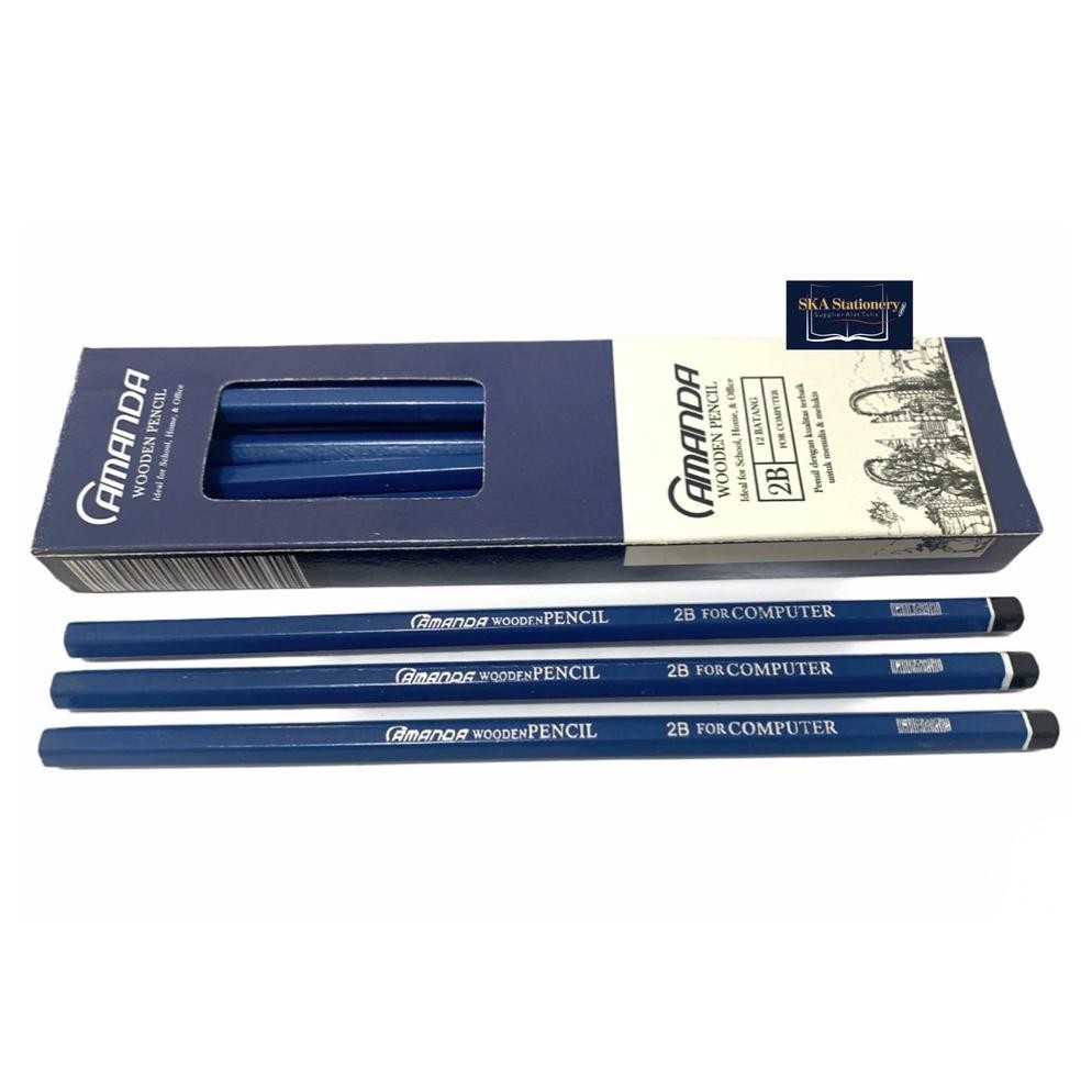 

fg-80 Pensil 2B/Pensil Ujian Amanda Hijau Biru (Lusin) Original