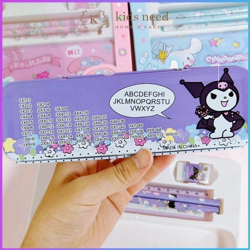 

fb-43 Kotak Pensil Anak Set 7 in 1 Stationery Untuk Hadiah Anak Sekolah Sanrio / Alat Tulis Set Kotak Pensil Karakter Kuromi Murah Lucu Sale