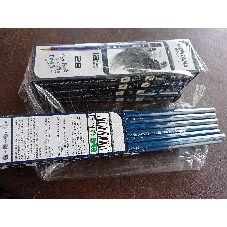 

uj-53 (12pcs) Pensil 2b STARK MONTANA Biru Murah Grosir/ Alat Tulis Pencil 2B Murah