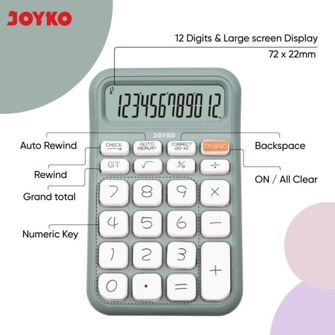 

Kalkulator Stylist JOYKO CC-62CO Calculator Pastel Color Fancy CC64CO