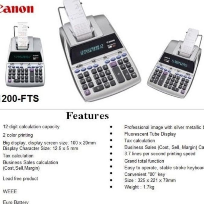 

Kalkulator CANON MP-1200FTS -Printing Calculator Printer Struk MP1200
