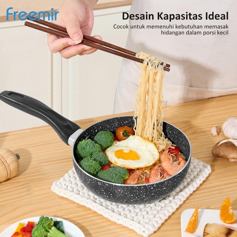 stok freemir Panci 18 Cm Anti Lengket Panci Multifungsi Milk Pot MPASI Black Marble TERLARIS