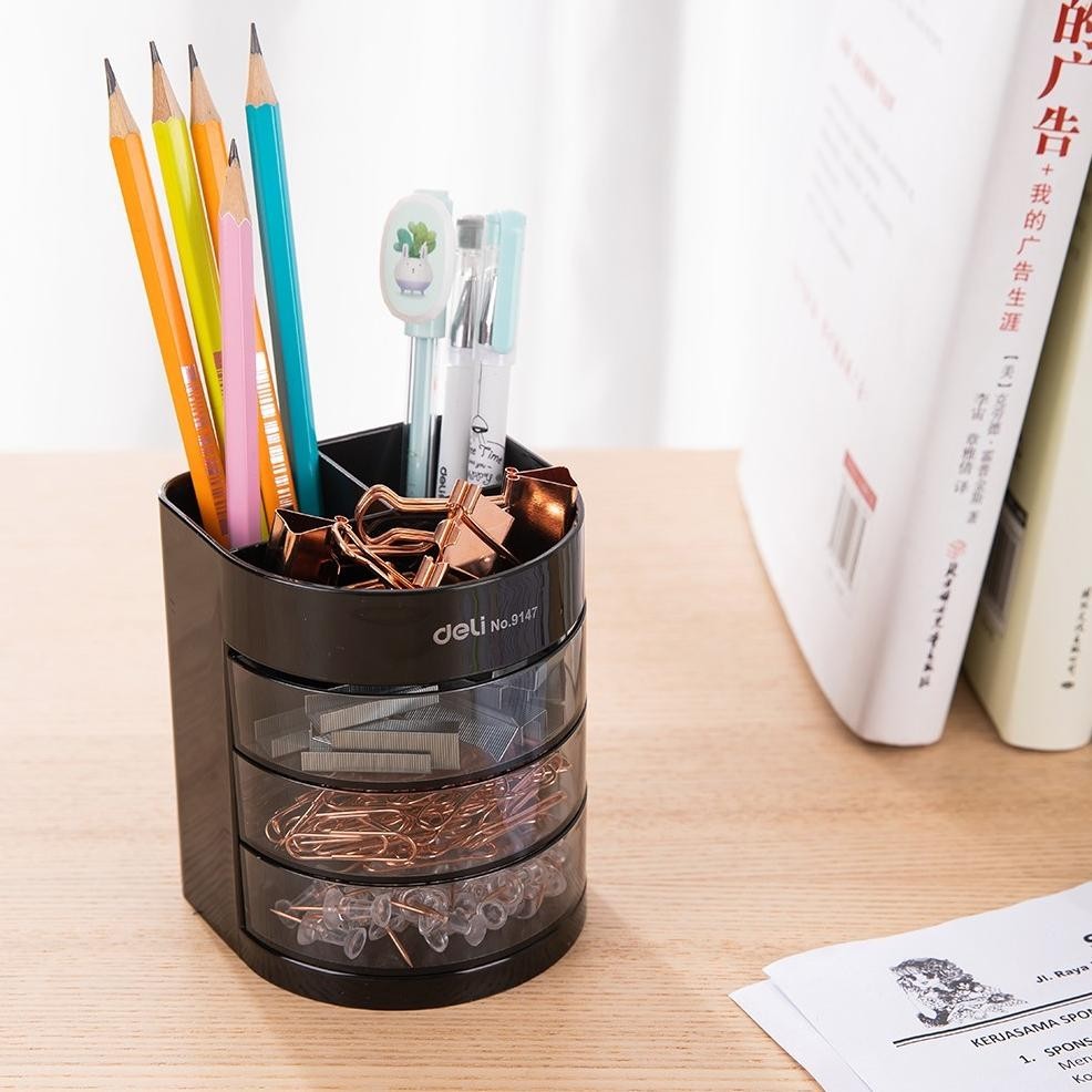 

ORIGINAL Deli E9147 Desk Organizer Tempat Alat Tulis PS Desk Organizer 6 Comp. lij-56