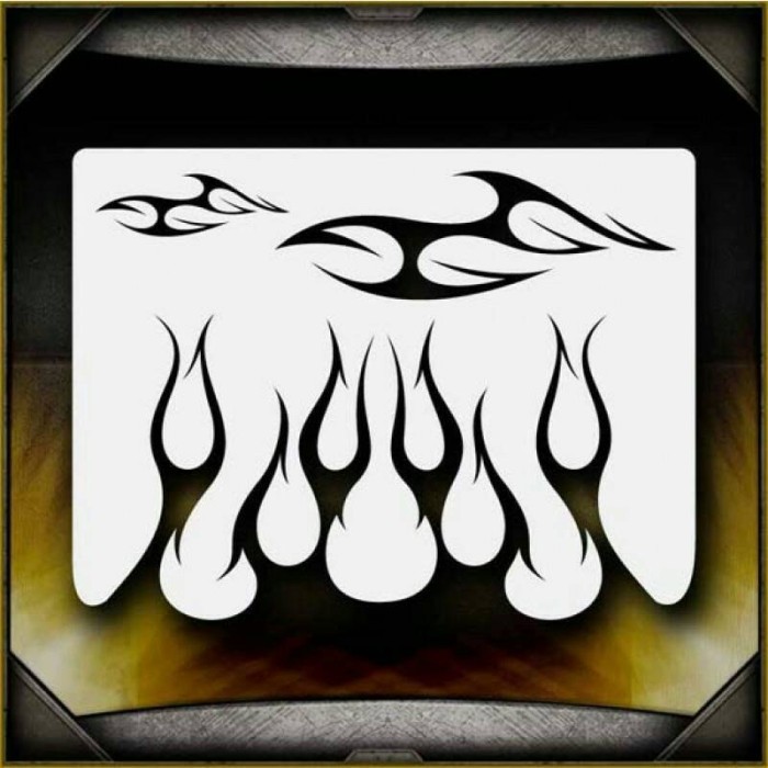 Stencil Airbrush Motif Flames