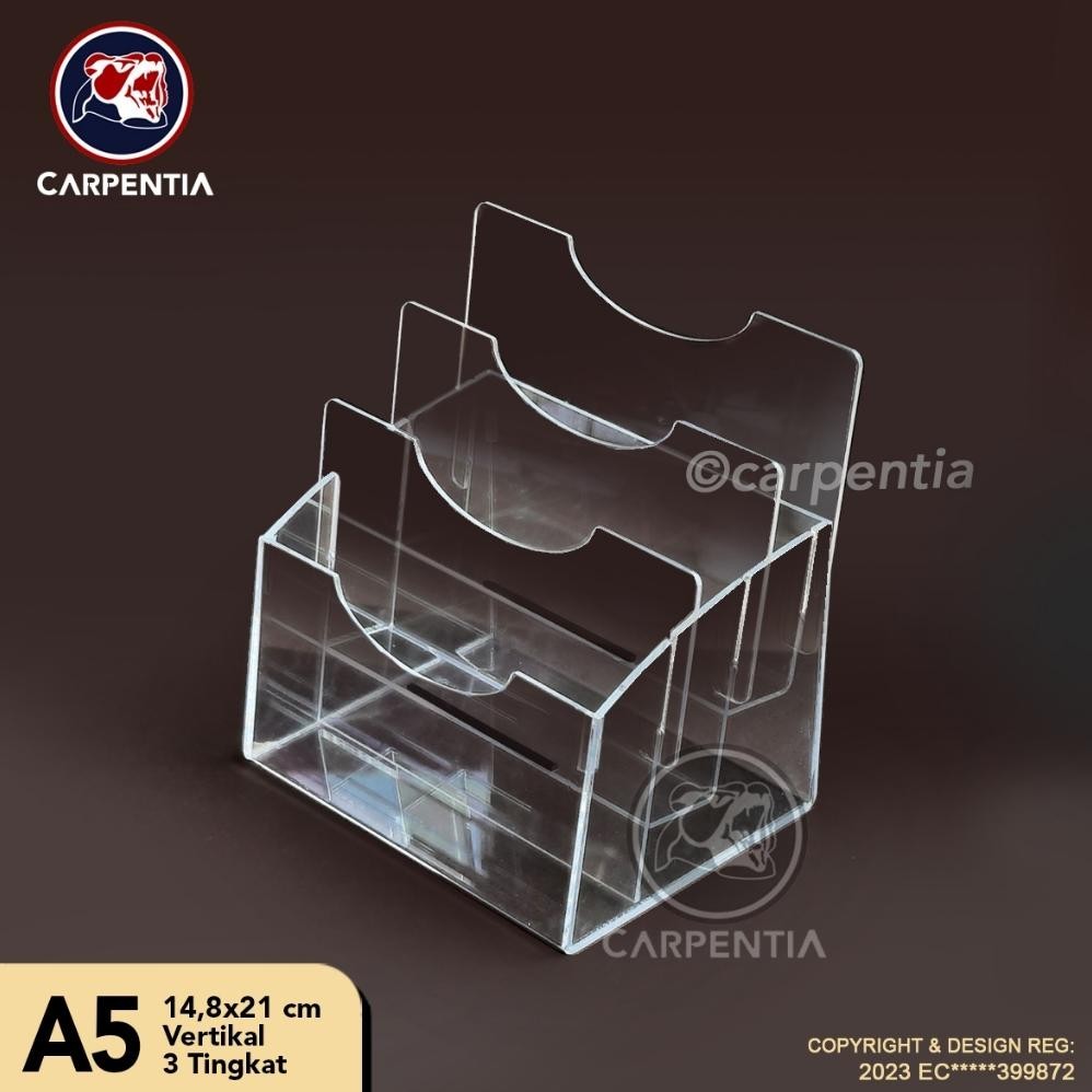 

PROMO Carpentia Tempat Brosur Akrilik 3 Tingkat uk. A5 - Display Flyer Tipe E 3 Susun It34