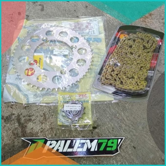 Gear Set - Paket Gir Depan Belakang SSS Rantai KLX 150 S L BF Dtracker