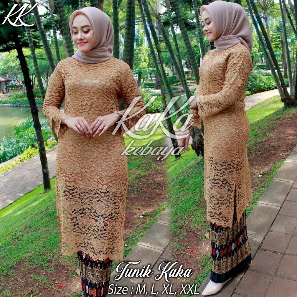 Paling Laris (Cod) Setelan Kebaya Modern Tunik/Tunik Brokat Modern/Kebaya Wisuda/Tunik Brukat / Keba