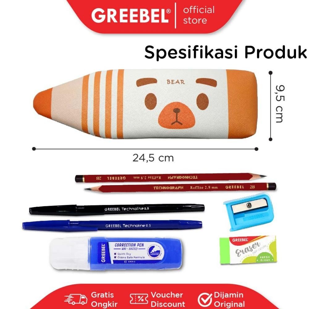 

TERMURAH GREEBEL Paket Alat Tulis x Hilarious/Stationary Stationery Set tempat pensil+pensil 2 pcs + pulpen 2 pcs+Tipex+Serutan+Penghapus Me-95