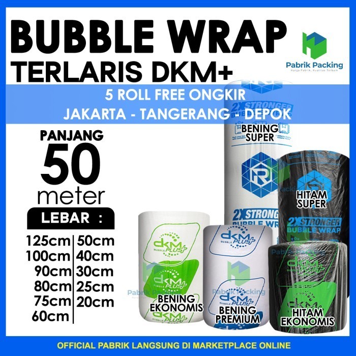 

DISKON PLASTIK BUBBLE WRAP DKM+ PREMIUM TEBAL TERMURAH GROSIR