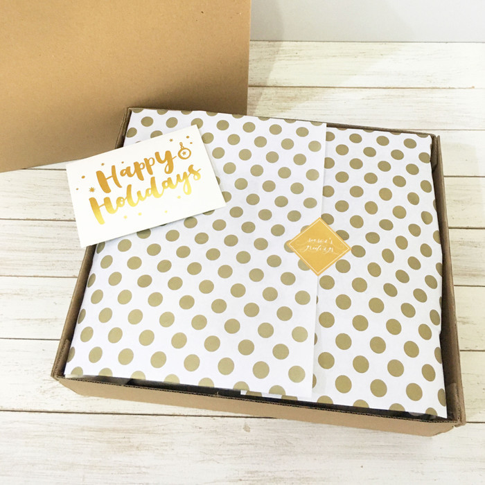 

SALE Gold Polka Wrapping Paper (50 lembar) kertas tissuebungkus kado