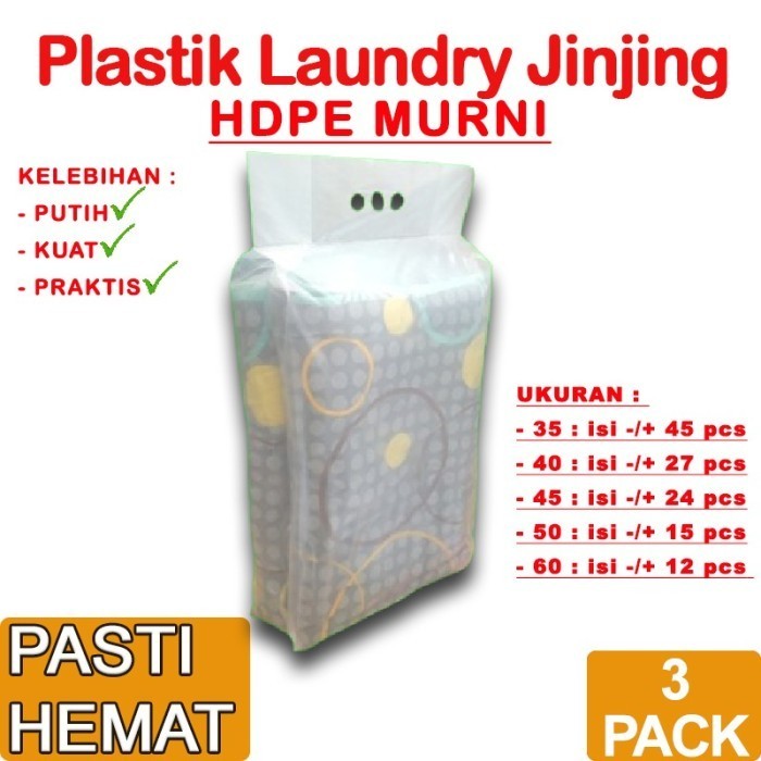

HRG DISKON PASTI HEMAT C Plastik Laundry Plastik Jinjing 3 jari Uk: 35 40 45 50