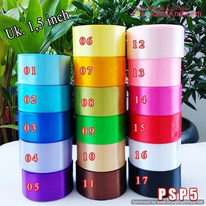 

TERMURAH PSP5 Pita Satin Polos 1.5 inch (Per Rol)