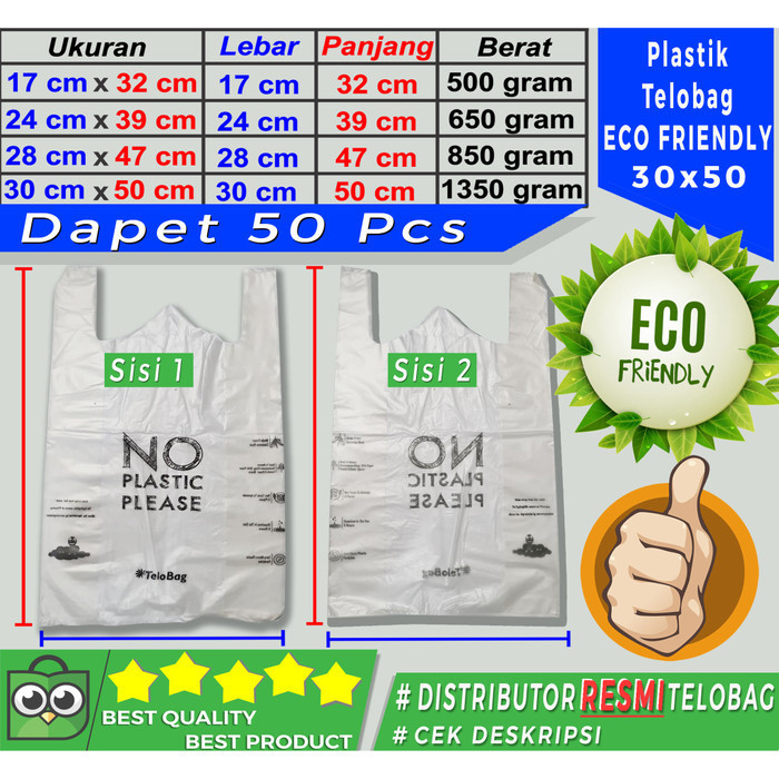 

BRG BARU KANTONG TELOBAG ECO FRIENDLY 30X50CM ISI 50LBR