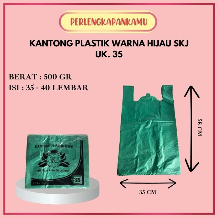 

MURAH Kantong Plastik Warna Ungu Merah Biru Kuning Hijau uk 35 SETENGAH KILO
