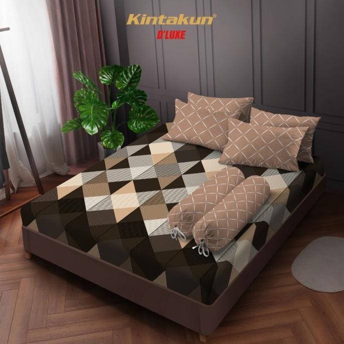 Kintakun Sprei Flat 160 / 180 / 200 Adira Aesthetic Dluxe 20cm Coklat