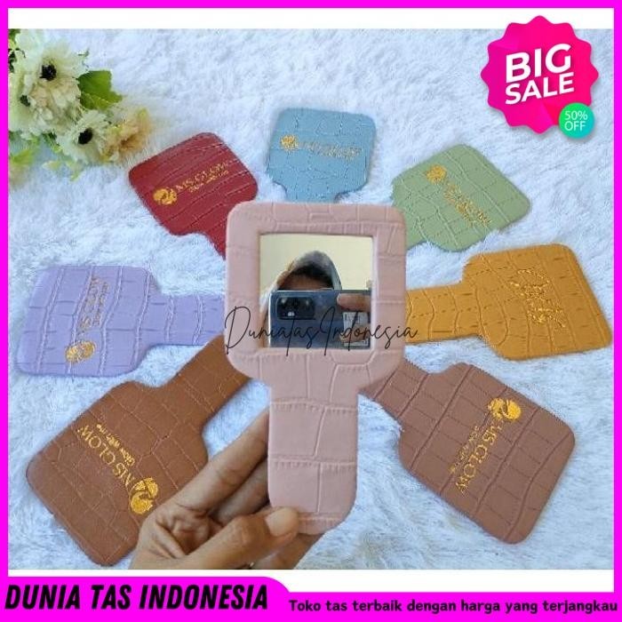 CERMIN KACA SOUVENIR MS GLOW CROCO DUNIA TAS IND VIRAL