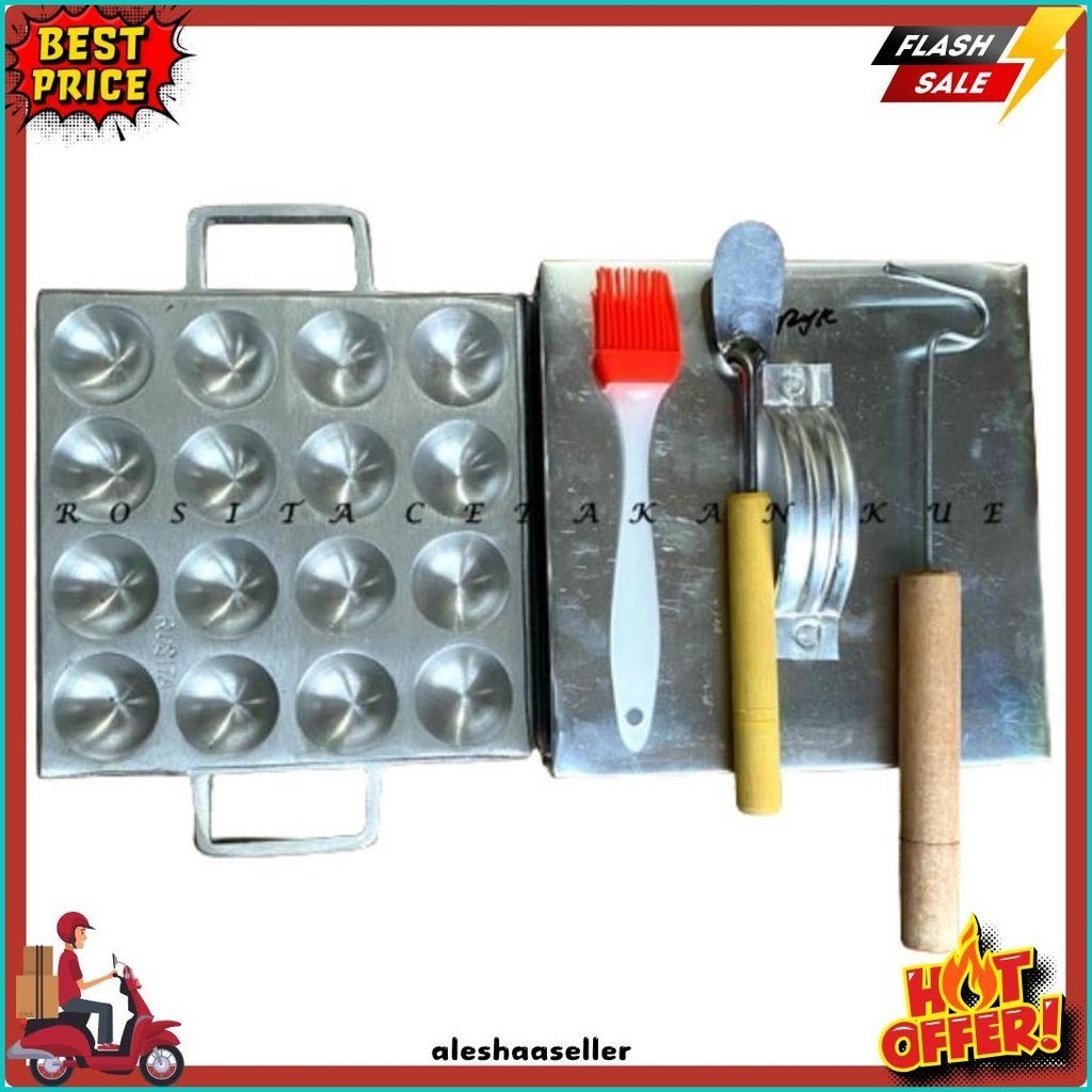 Rosita Cetakan Kue Takoyaki Cubit Kue Lumpur Super Mini Pentol Korea Cilor Maklor Milor 3.3Cm 16 Lub