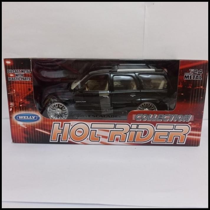 DISKON DIECAST CADILLAC ESCALADE HOT RIDER COLLECTION WELLY 1:24 MOBIL MAINAN 