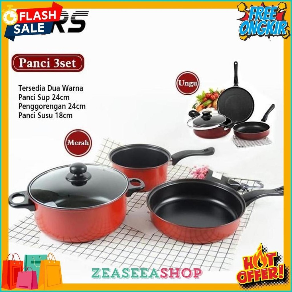 [Ags] Wajan Panci 1 Set Anti Lengket (Cod)
