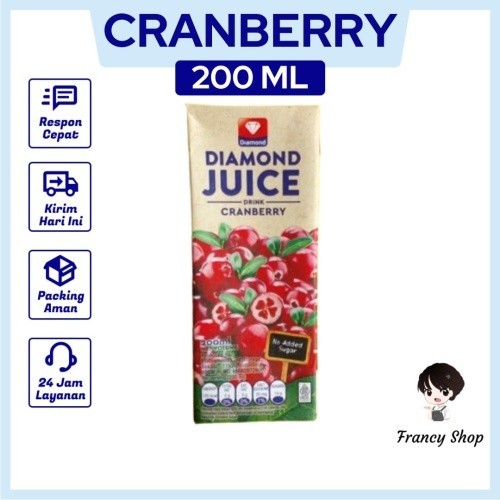 

Jus Kranberi Diamond UHT Juice Cranberry 200 ml