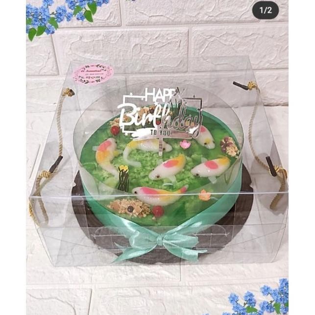 

SALE Hampers puding lumut ikan koi/hamper puding coconut pandan/kado ulang tahun/souvenir kado natal imlek lebaran idul fitri/ birthday cake/puding ultah murah/hantaran Do86