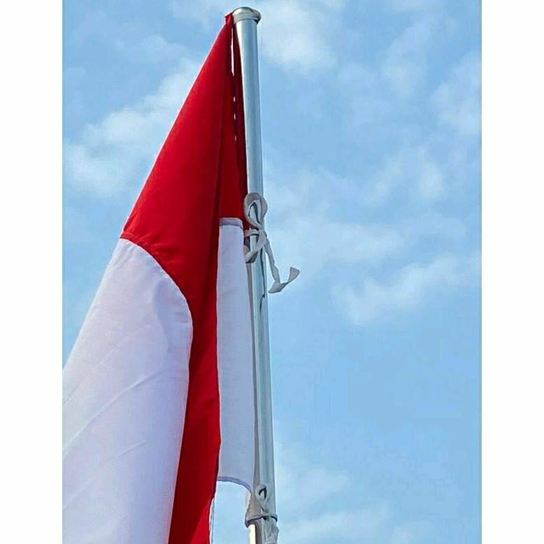hwnn - tiang bendera stainless steel 1" panjanjang 3 meter tebal 0.6 17 agustus kemerdekaan indonesi