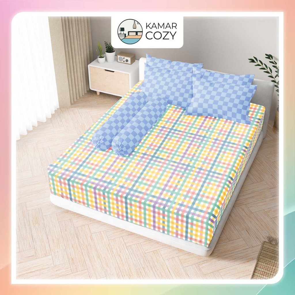 Sprei Kintakun Set Fitted 160x200 / 180x200 B4 Vina Queen / King Bantal 4 guling 2 Dluxe Aesthetic T