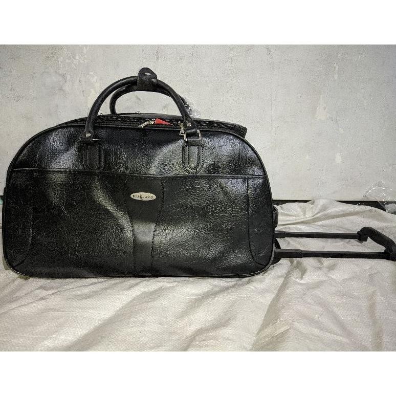 Tas Trolly Pakaian Kulit Besar Leather TravelBag Trolley Jumbo Original Polo Classic