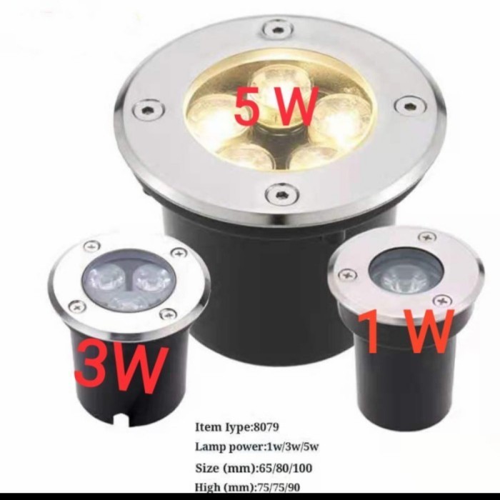 Sukaca - Lampu Lantai Led 1 Watt Lampu Taman Outdoor 1 Watt Warm White