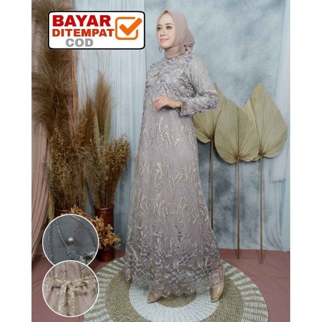 Beragam Gamis Pesta / Gamis Maxi Brokat / Gamis Tile / Gamis Jumbo / Maxi Dress / Baju Muslim Arimbi