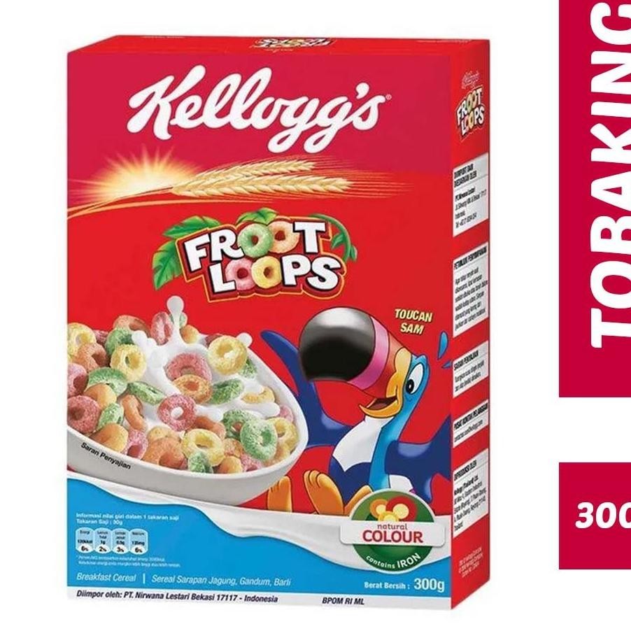 

Kelloggs Froot Loops Cereal 300 Gram Sereal Ring Buah Fruit Loop Kelog Kellogg'S