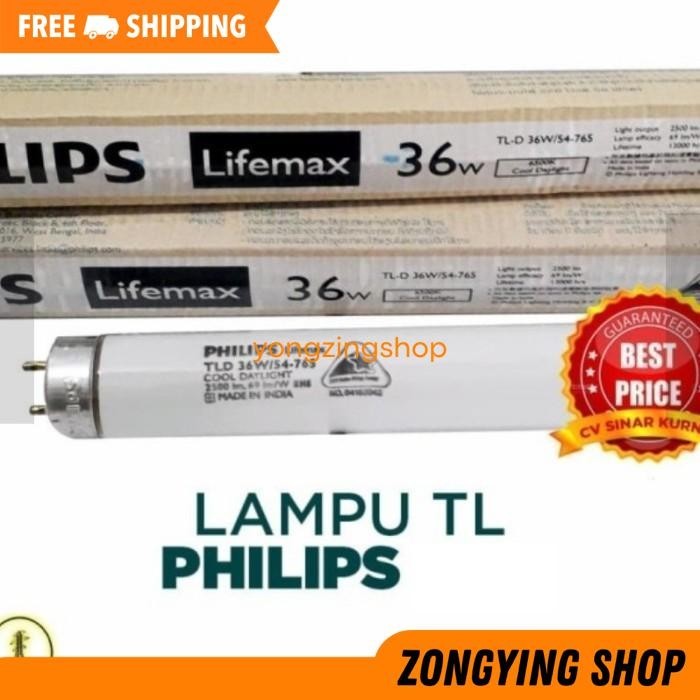 PHILIPS TL-D 36W / 54-765 LAMPU NEON TL PANJANG 36 WATT NEON 120 CM ZONGYING SHOP BEST PRODUK