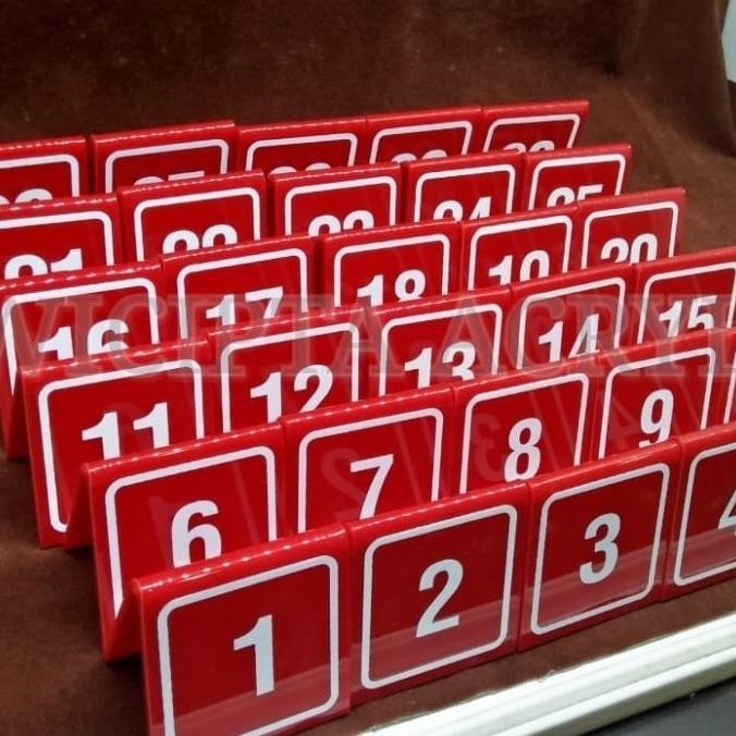 

Acrylic Nomer Merah Meja 1-10