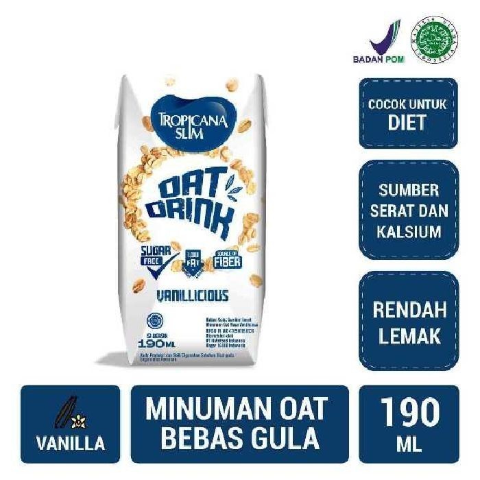 

S50534 SUSU NONFAT TROPICANA SLIM OAT DRINK VANILLICIOUS 190ML MAJU BERSAMA (20250123)