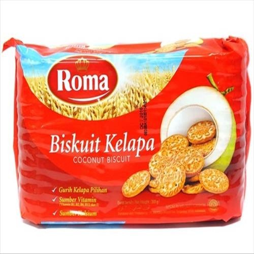 

S43895 ROMA KELAPA COCONUT BISCUIT 300GR PACK MAJU BERSAMA (20250323)