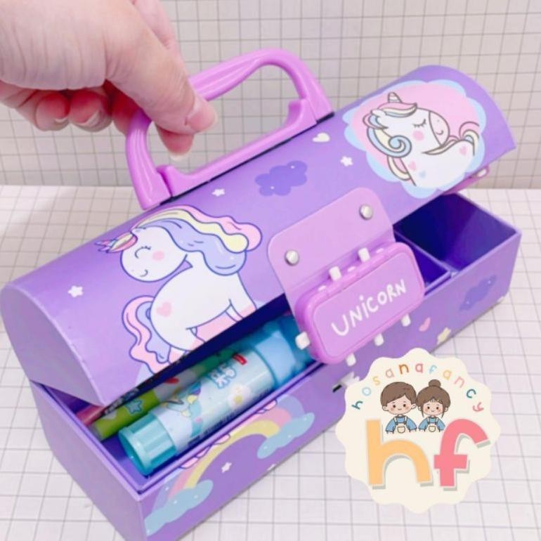 

SPECIAL Kotak Pensil Karton Lengkung Pakai Kode Kunci/ Tempat Pensil/ Pencil Case - - AY12 gd-90