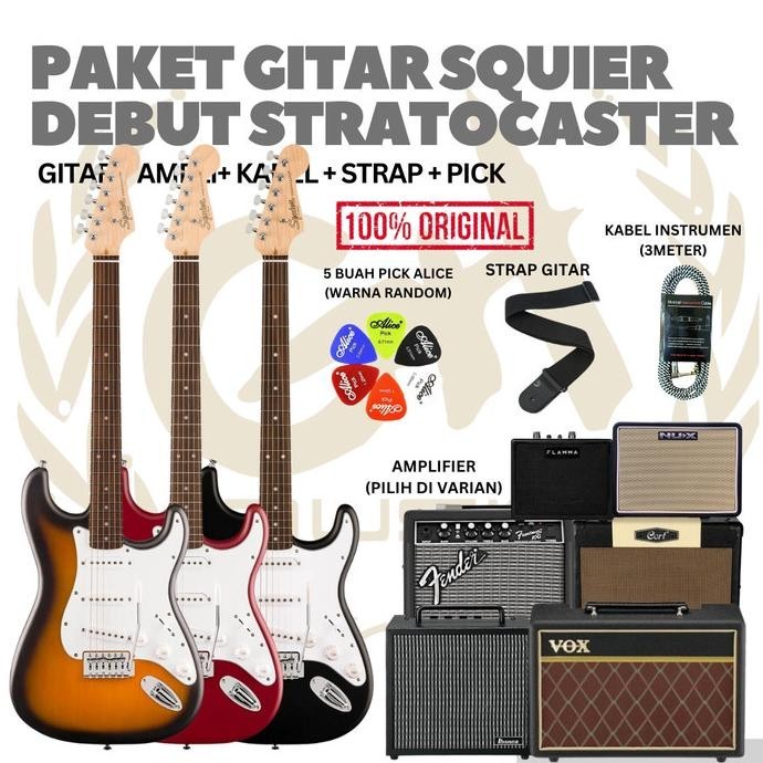 Paket Gitar Squier Stratocaster Mm Electric Gitar | Guitar Pack