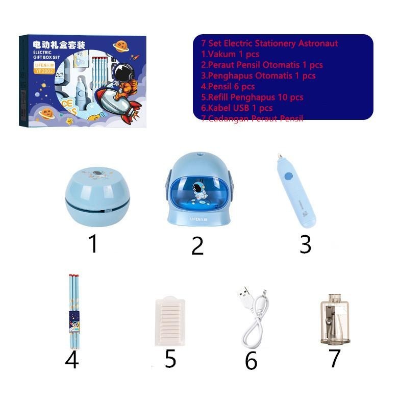 

Ori Gagalu Electric Stationery Set / Set Alat Tulis /Elektrik Rautan Penghapus Vacuum Pensil 11 In 1 /Anak Alat Perkakas Belajar Anak Perempuan Kado