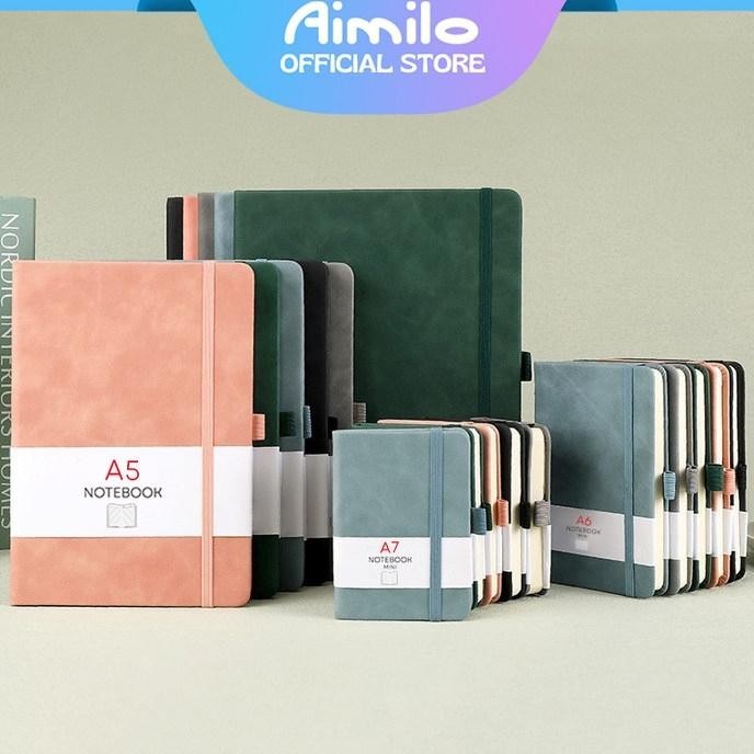 

Big Sale [Ready] Aimilo Notebook A5/A6/A7 Pocket Buku Diary Kecil Pertemuan Scrapbook Mini 96 Lembar