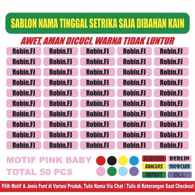 

Sale Bjm068 Sticker Nama Label Printing Kain / Kaos Sablon Setrika Isi 50Pcs Gratis Custom Nama (Bukan Bordir Tapi Label Dtf Bisa Ditempel) Rfj599