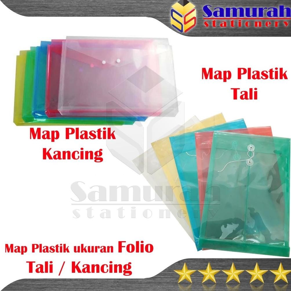 

Sale Map Plastik Kancing Folio Punggung Per Lusin / Map Plastik Tali Ukuran F4 Transparant Clear Isi 12 Pcs / Warna Transparant Bening - Biru - Merah - Kuning - Hijau