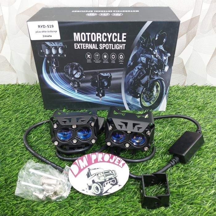 MINI PROJIE HRJ SQL 2 MATA 55 wat + DEMON RED & ICE BLUE BLUE LENS