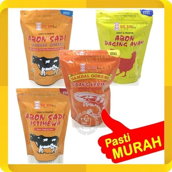 

ABON SIE SIN / ABON SAPI BAWANG /ABON AYAM /SAMBAL GORENG UDANG 250 GR Kualitas Terbaik